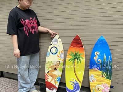 Ván lướt sóng decor chủ đề Đại Dương - Hoàng Hôn cao 90cm [Gỗ dày - chuẩn đẹp] VLS-12